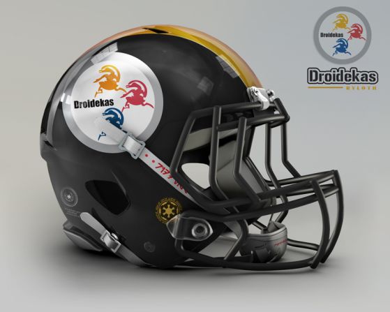 These fearsome battle droids, prominently featured in the prequel trilogy, are a good fit for the<a  target="_blank" target="_blank"> Pittsburgh Steelers</a>, whose logo <a  target="_blank" target="_blank">originally referenced </a>the Steelmark logo of the American Iron and Steel Institute.