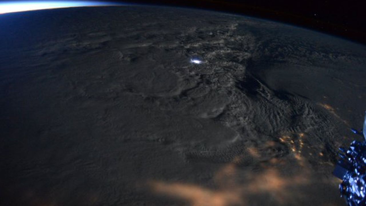 Thundersnow visible from space during a 2016 winter storm. 