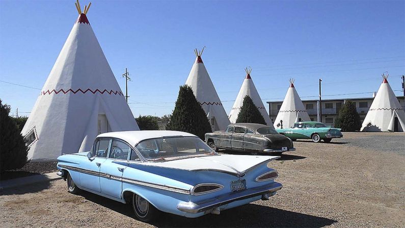 Influenced by Native American culture, Frank Redford began building these <a href="index.php?page=&url=http%3A%2F%2Fwww.tripadvisor.com%2FHotel_Review-g31244-d113061-Reviews-Wigwam_Motel-Holbrook_Arizona.html" target="_blank" target="_blank">teepee motels </a>across America in the 1930s. Only three remain.
