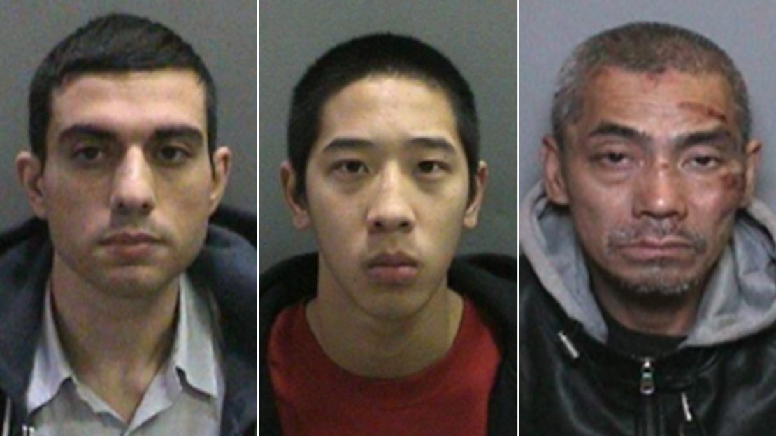 The three escapees, from left, are Hossein Nayeri, Jonathan Tieu, and Bac Tien Duong.