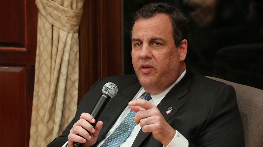 NEW YORK, NY - JANUARY 07:  New Jersey Governor Chris Christie chats with Rabbi Shmuley over foreign policy, Israel, American values and the Middle East at a Private Residence on January 7, 2016 in New York City.  (Photo by Neilson Barnard/Getty Images)