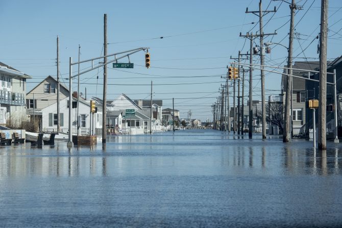North Wildwood, New Jersey, experienced flooding from the storm. 