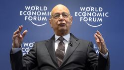 World Economic Forum (WEF) founder and executive chairman Klaus Schwab gestures as he addresses a news conference on the programme of the Davos World Economic Forum WEF annual meeting at the Forum's headquarters in Cologny, near Geneva, on January 13, 2016.
This year's edition of the forum gathering of top politicians and business leaders in the plush Swiss ski resort of Davos is scheduled to take place from January 20 to 23. / AFP / FABRICE COFFRINI (Photo credit should read FABRICE COFFRINI/AFP/Getty Images)