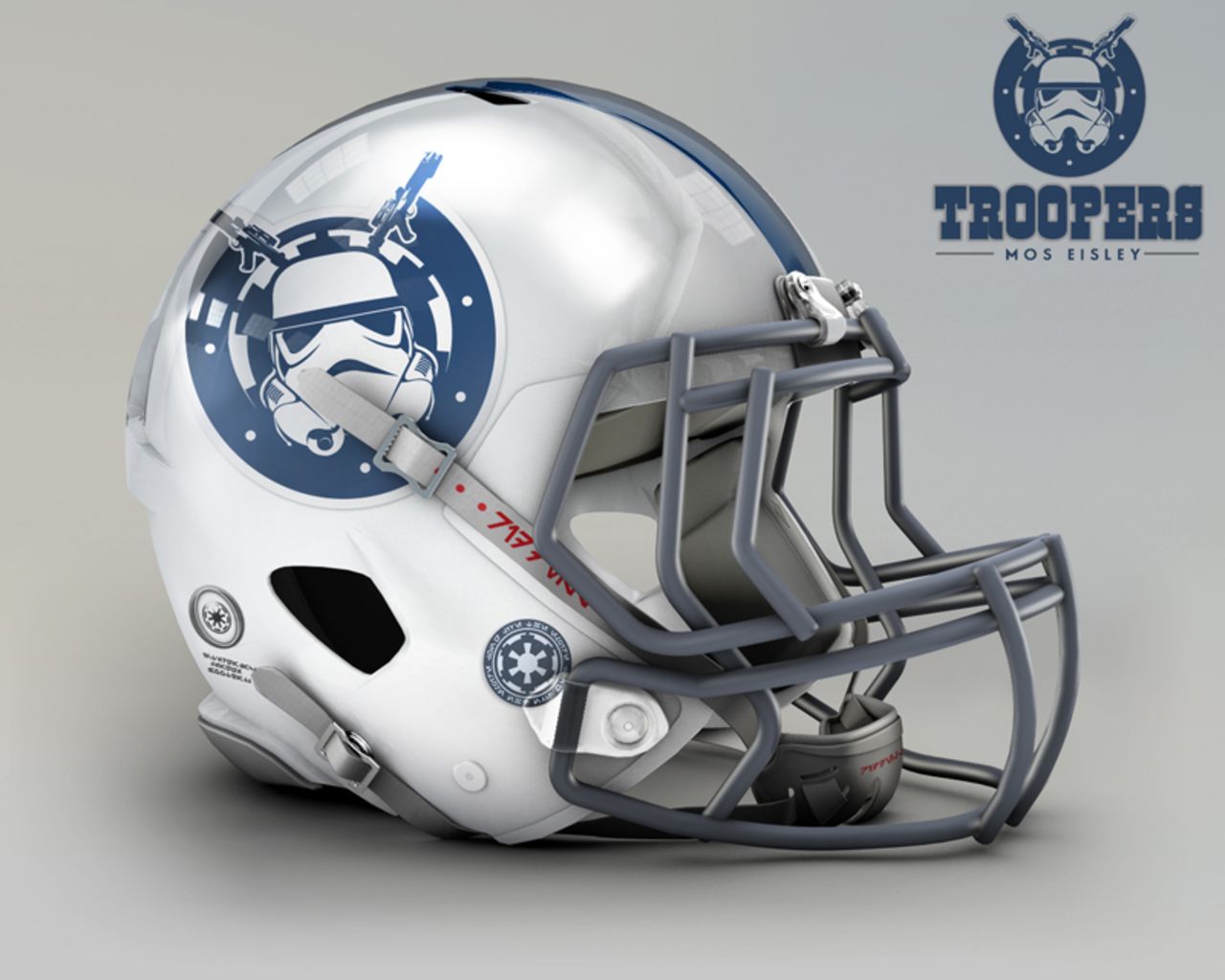 The dusty space port of Mos Eisley, on planet Tatooine, looks nothing like Indianapolis, but the general feel of the <a href="http://www.colts.com/" target="_blank" target="_blank">Colts</a> helmet stays intact in this new design dominated by the classic Stormtrooper figure.