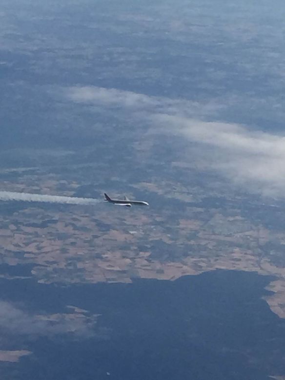 F1's global world tour means it's as much about air time as track time, as McLaren racing director Eric Boullier demonstrates with his sky-high snap. "On the way back from Budapest, we keep racing in the sky!!!" he explains.
