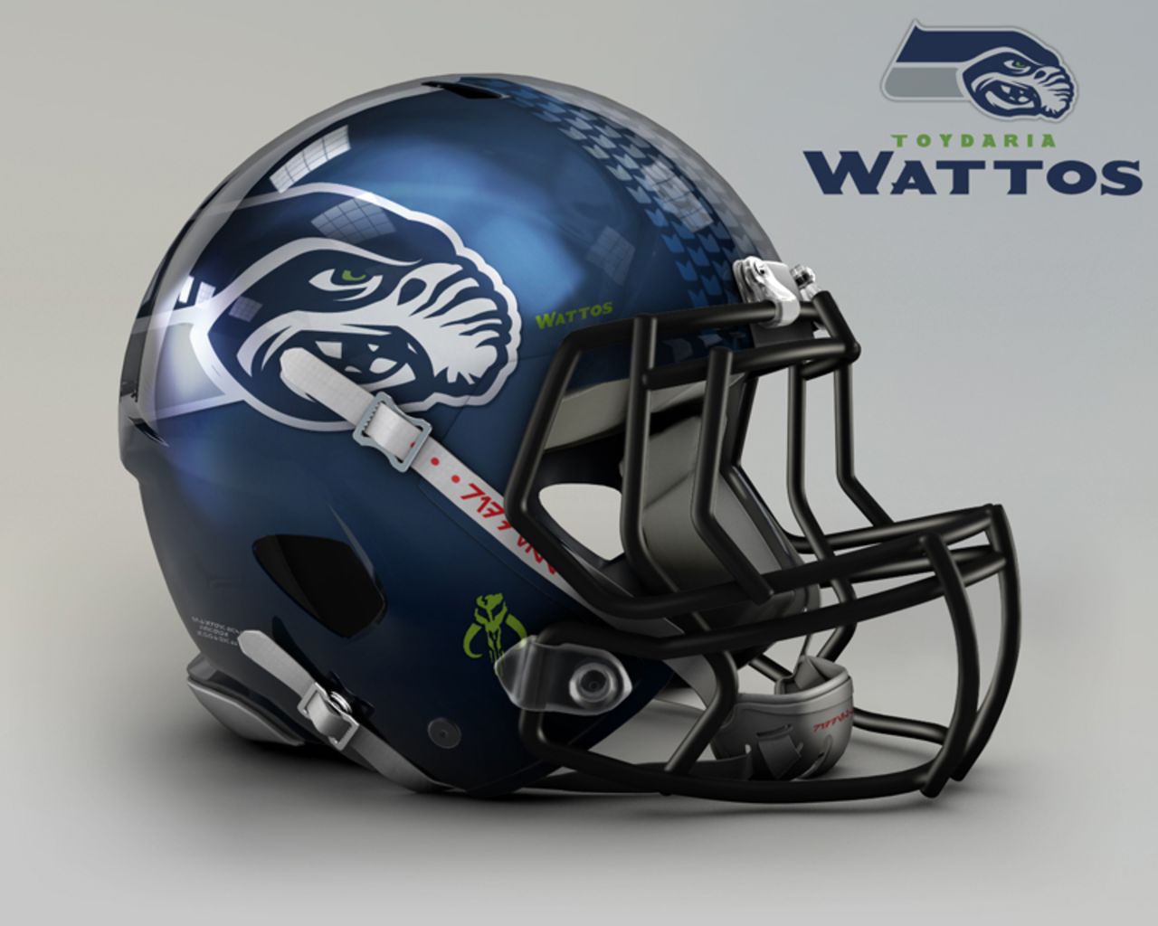 The menacing livery of the <a href="http://www.seahawks.com/" target="_blank" target="_blank">Seattle Seahawks</a> helmet is perfectly preserved in their transition to Toydaria Wattos: the flying junk dealer who enslaves Anakin Skywalker as a boy might not be as a graceful a sight in the sky, though.