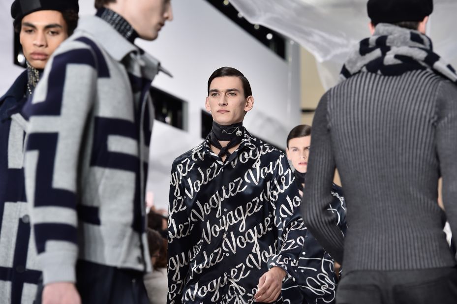  At Louis Vuitton, artistic director Kim Jones continued to push the brand in a new and exciting direction, defined more by a fashion statement than the usual traveling wardrobe concept.