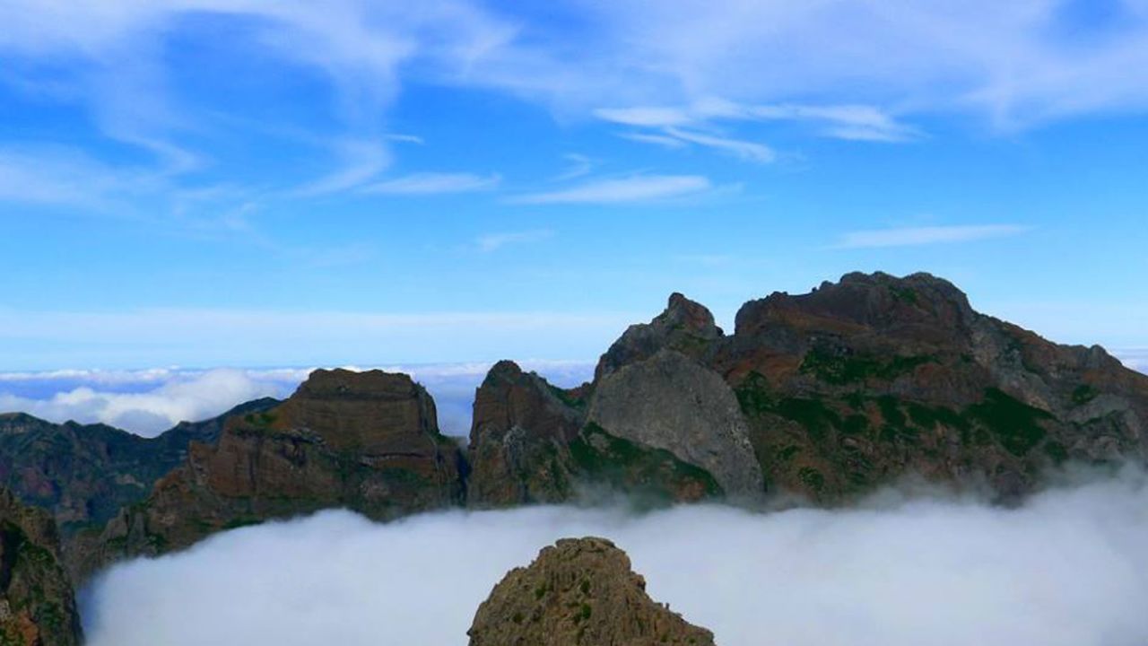 Peaks above the clouds: Madeira's mountains.