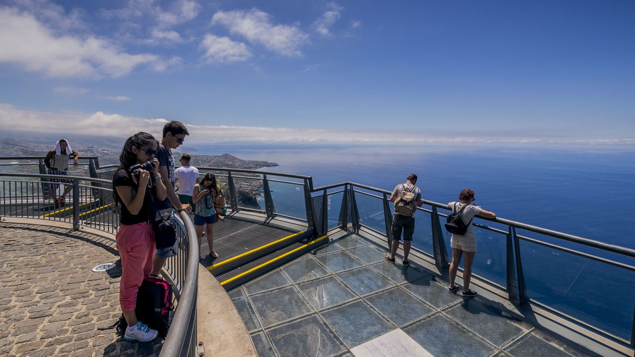 <strong>Adrenaline junkie:</strong> Cabo Girao's glass-floored viewing platform offers views down 1,900 feet to the Atlantic rollers below.