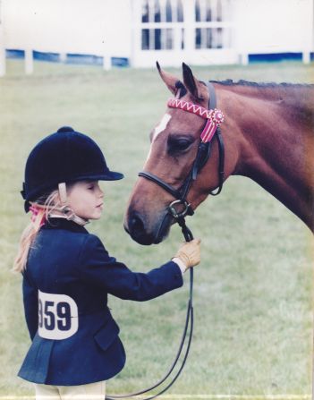 A young Mendoza with her pony. "I was off for quite a while -- several months actually -- and I still really wanted to go back riding," she recalls. <br />"I went back before I was actually allowed and it showed how much I really wanted to do it."