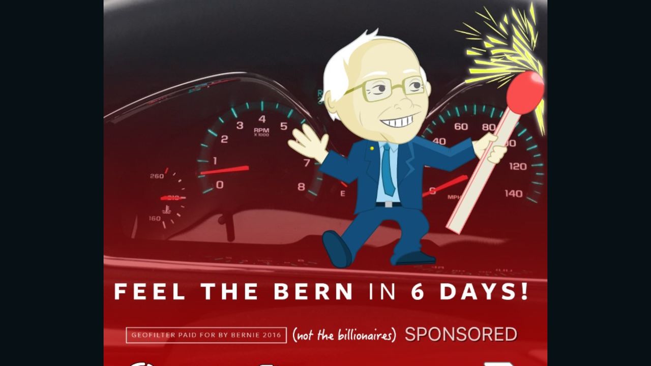 bernie iowa snapchat filter