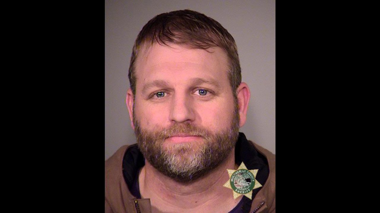Seven people linked to an armed occupation of the Malheur National Wildlife Refuge in Oregon were arrested in that state on Tuesday, police said. Five, including the occupiers' leader, Ammon Bundy (pictured), were arrested in a traffic stop on U.S. 395, police said.