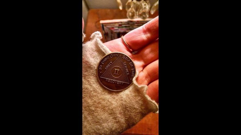 Rachel recently received this coin from AA as a token to commemorate her two years of being sober. 