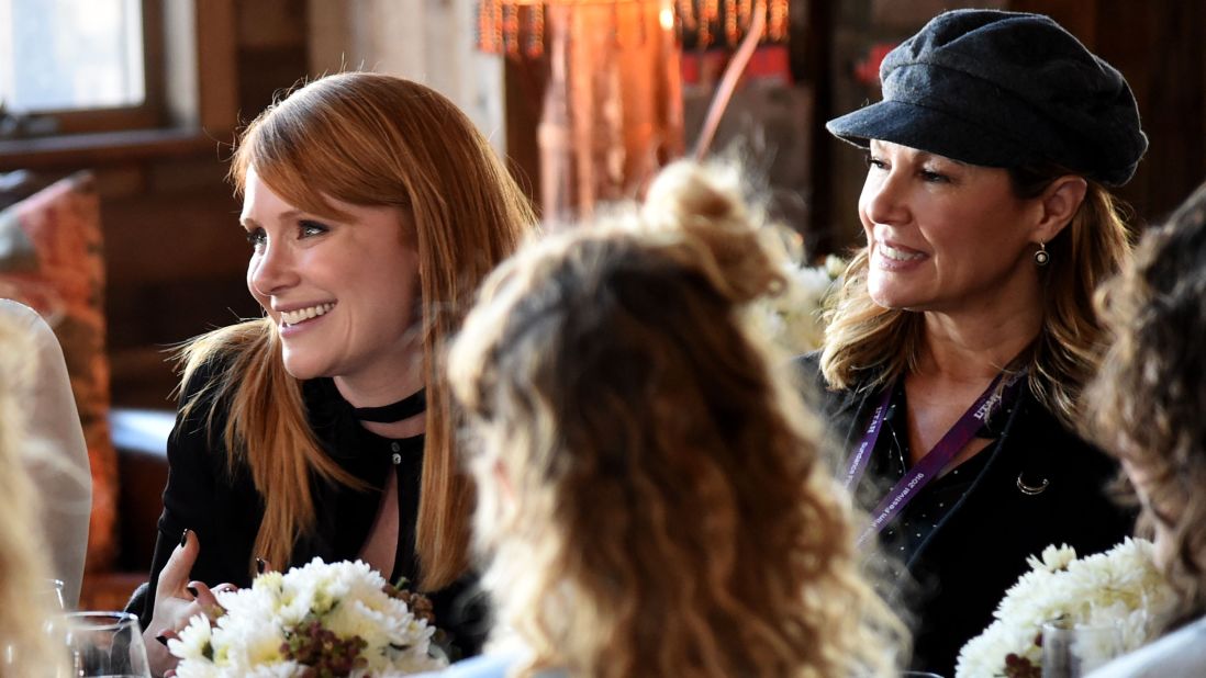 Actress Bryce Dallas Howard ("Jurassic World"), left, and producer Maria Cuomo Cole attend Glamour's Women Rewriting Hollywood Lunch on Tuesday in Park City. The event was co-hosted by "Girls" creator Lena Dunham.