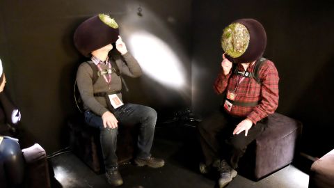 Guests try out virtual-reality headsets Monday during a party at the 2016 Sundance Film Festival.