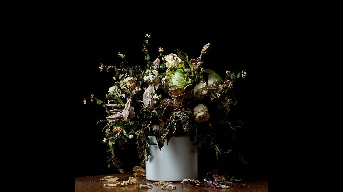 This image of flowers in a vase is expected to sell for a similar price to that of the potato. 