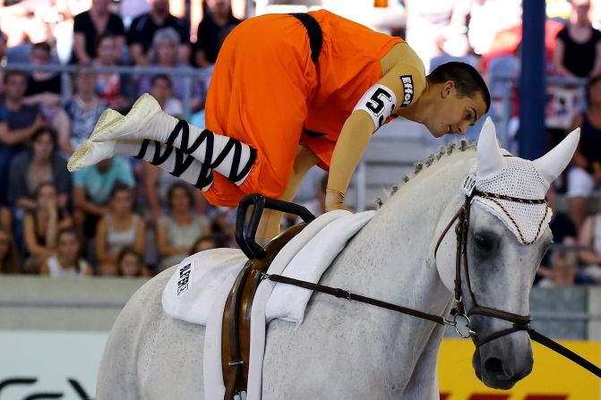 "The most important (part of vaulting) is to be together with your horse and work together, but self-confidence is important too," he says. <br />