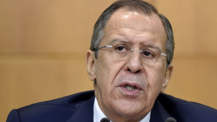 Russian Foreign Minister Sergei Lavrov at the Moscow press conference where he spoke on the Berlin case.