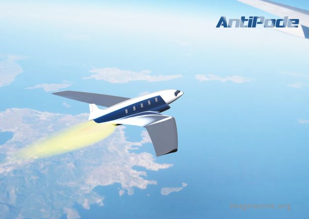 Industrial designer Charles Bombardier has come up with a new concept plane called the Antipode. Using rocket boosters, a scramjet and an aerodynamic technique called <a href="index.php?page=&url=http%3A%2F%2Fntrs.nasa.gov%2Farchive%2Fnasa%2Fcasi.ntrs.nasa.gov%2F20140000348.pdf" target="_blank" target="_blank">long penetration mode</a>, it could theoretically fly from London to New York in 11 minutes. 