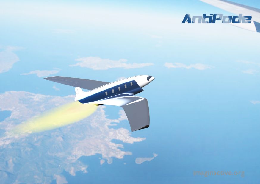 Industrial designer Charles Bombardier has come up with a new concept plane called the Antipode. Using rocket boosters, a scramjet and an aerodynamic technique called <a href="http://ntrs.nasa.gov/archive/nasa/casi.ntrs.nasa.gov/20140000348.pdf" target="_blank" target="_blank">long penetration mode</a>, it could theoretically fly from London to New York in 11 minutes. 