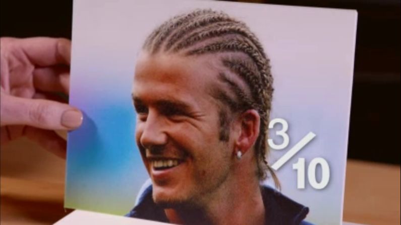 What does Joe Hart think of this effort from David Beckham, the man with perhaps the most storied hairstyle portfolio of all? Hart says: "He's a legend, isn't he?  That style's probably not great but as a whole, he pulls it off, doesn't he? Yeah, you can't knock him. 3/10 -- 10 being bad."<br />