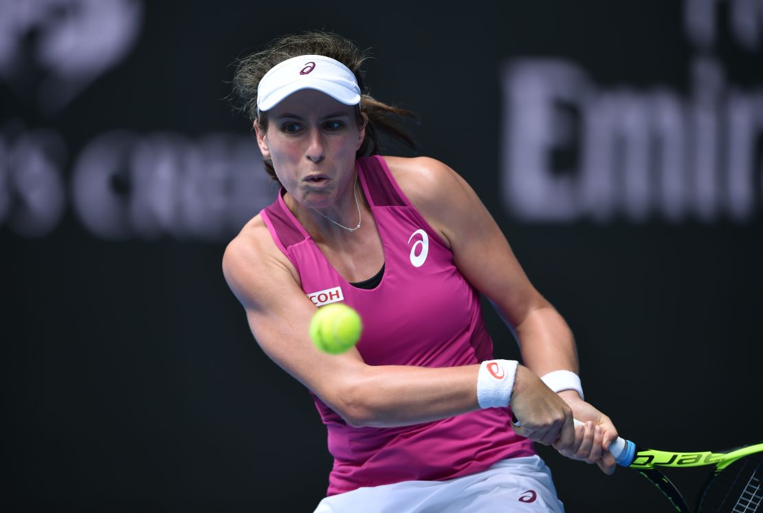 Britain's Johanna Konta during her match against China's Zhang Shuai.