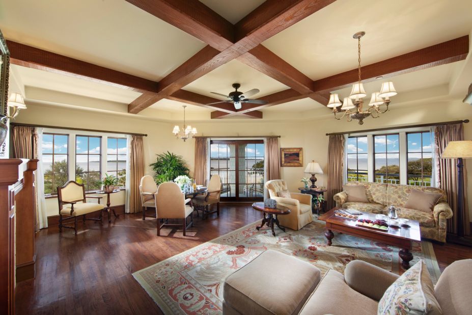 Luxury amenities abound at the No. 1-ranked Lodge at Sea Island on St. Simons Island, Georgia. The Lodge features spacious 700-square-foot rooms and is surrounded by two 18-hole championship golf courses. 