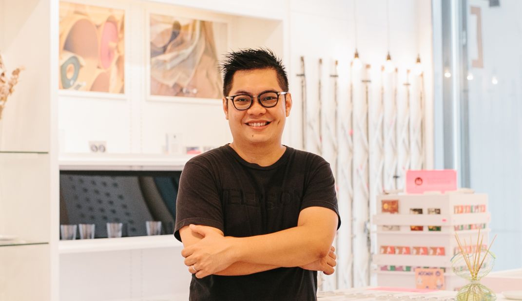 Edwin Low says the objects he designs reflect Singapore's past. "There is 700 years of history to be told and I want to tell it through creative ways."
