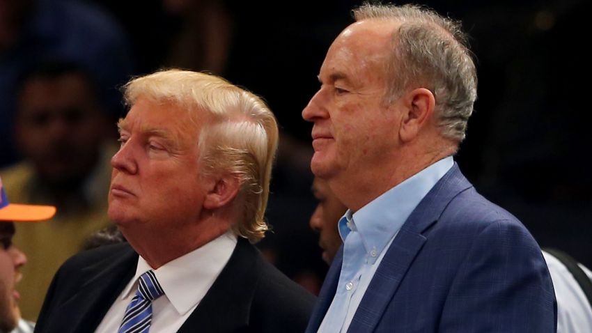 Donald Trump and Bill O'Reilly attend the game between the New York Knicks and the Cleveland Cavaliers at Madison Square Garden on November 30, 2014 in New York City.