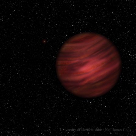 An artist's impression of 2MASS J2126, which takens 900,000 years to orbit its star, 1 trillion kilometers away.