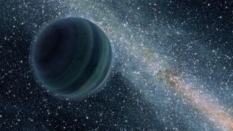 An artist's impression of a Jupiter-like free-floating planet.