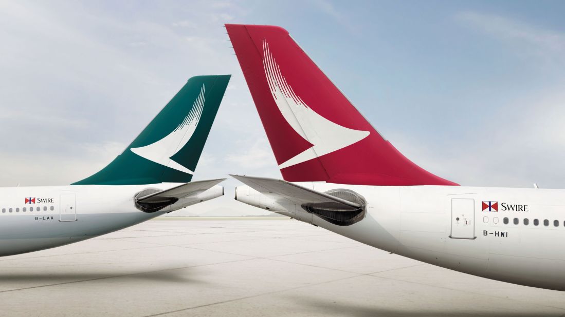 The new design is a white-on-red version of Cathay Pacific's logo -- an attempt to bring the identities of the sister brands closer together.