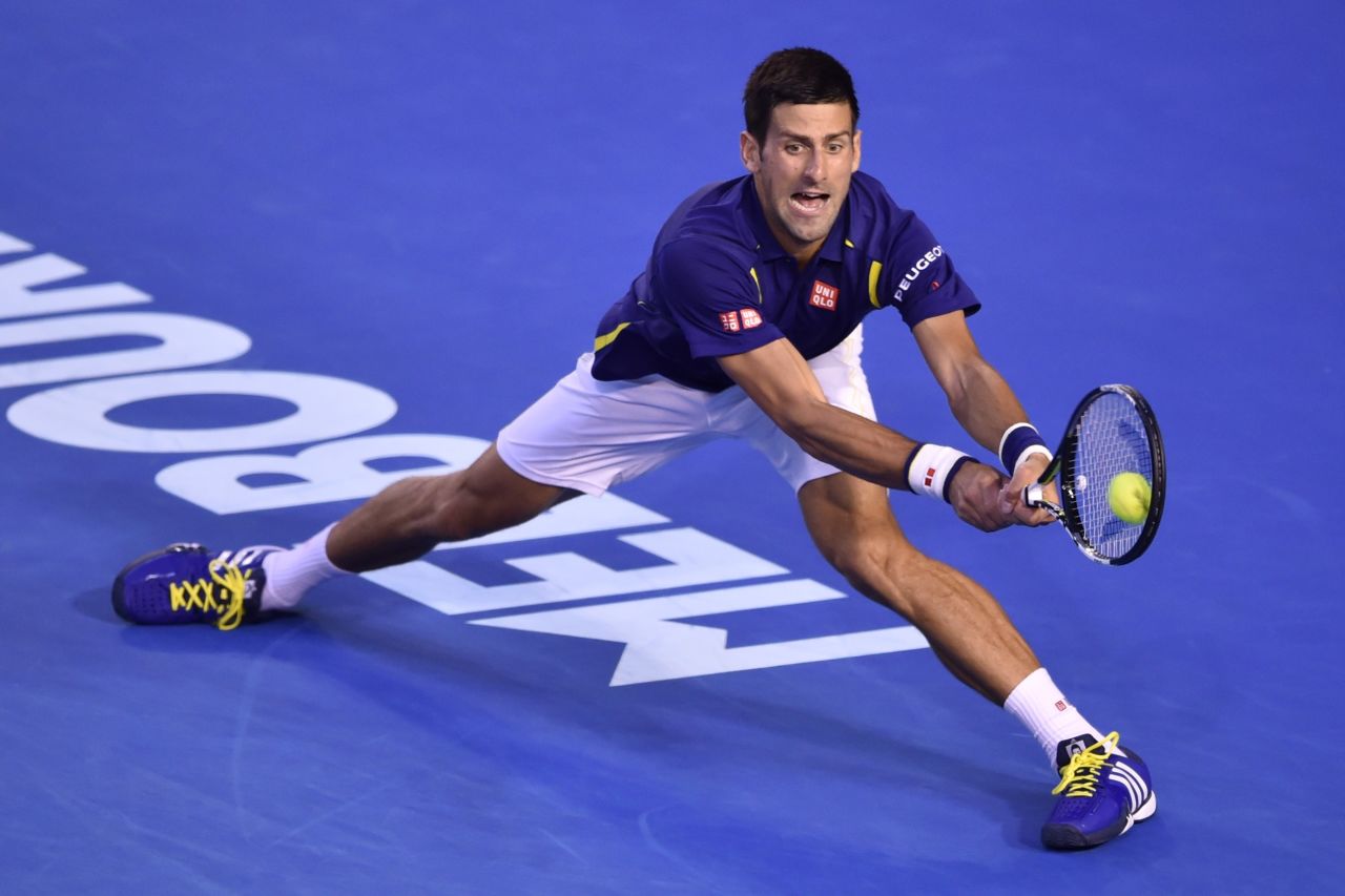 Djokovic made a lightning start to the match and triumphed 6-1 6-2 3-6 6-3 to become the first man in the Open Era to reach six Australian Open finals -- the Serb has won his previous five.