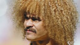 NAPLES, ITALY - JUNE 23:  Carlos Valderrama of Colombia during the Round of 16 match against the Cameroon at the 1990 FIFA World Cup on 23 June 1990 at the San Paolo Stadium in Naples, Italy    (Photo by David Cannon/Allsport/Getty Images)