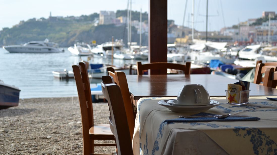 The seaside guest house has a popular fish restaurant. Ponza has long been a vacation spot for celebrities including Kirk Douglas, Sophia Loren and Burt Lancaster. 