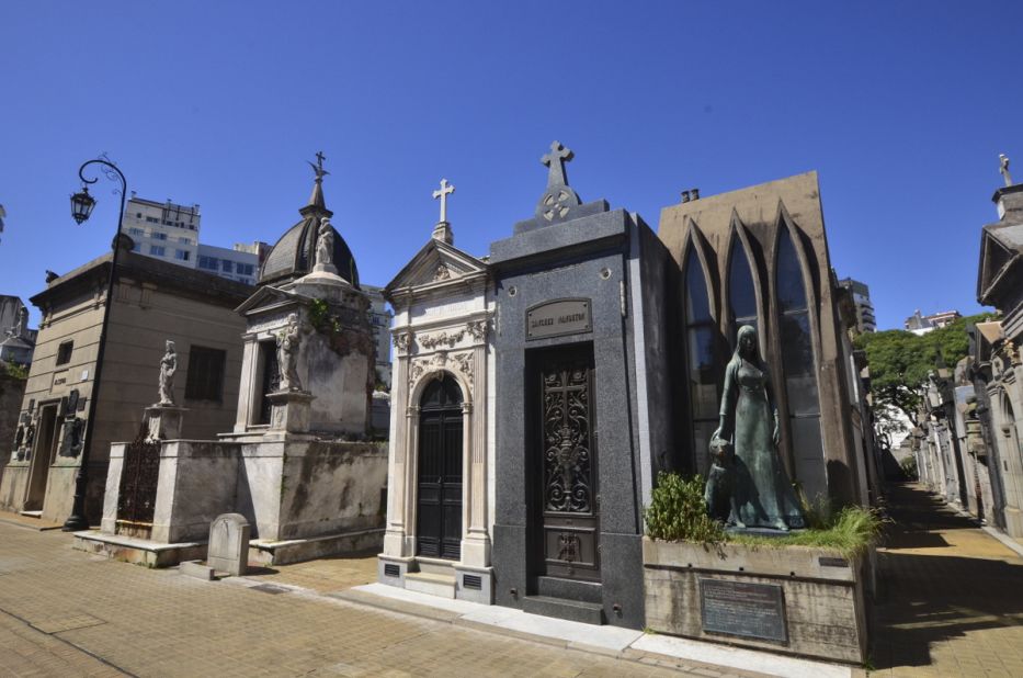 Evita Peron's grave -- she's buried under her maiden name, Duarte -- has turned Recoleta cemetery into the top attraction in Buenos Aires. 