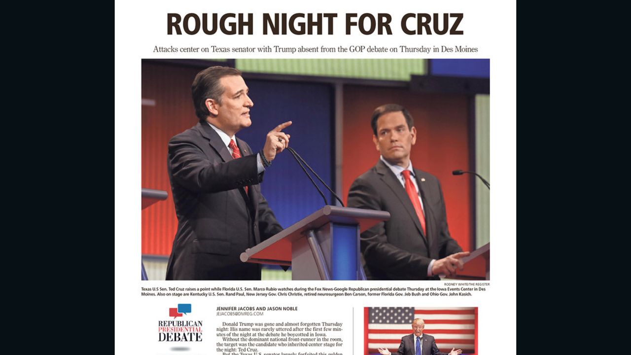 Des Moines reigster Ted Cruz