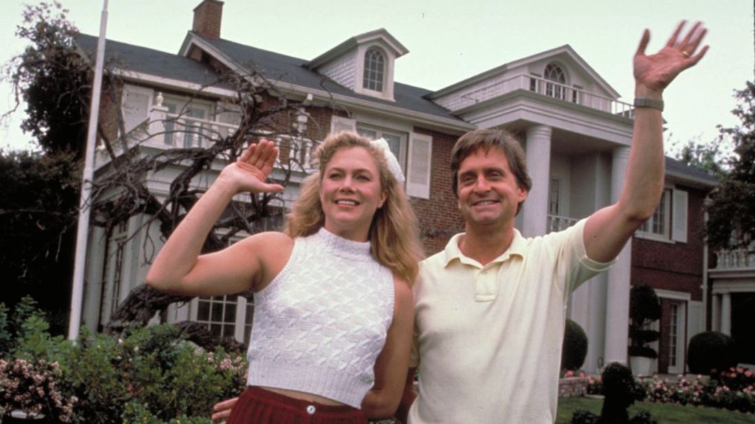 A formerly happy couple played by Kathleen Turner and Michael Douglas bust up in spectacular fashion in "War of the Roses." Their fight over the posh family home grows increasing deranged as the film progresses.