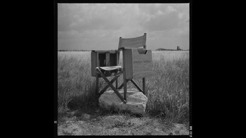 Kubrick's director's chair sits at Bassingbourn Airfield, England, in 1986. "I don't know why I stuck it on this chunk of concrete," Modine said. "I thought it was funny. With Stanley's passing, the image has taken on an unexplainable significance. It is with this photo that I discovered that photographs continue to develop over time."