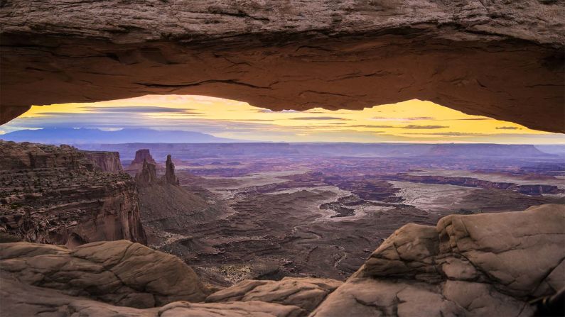 Mesa Arch overlooks Canyonlands National Park in Utah, another site featured in the IMAX film, which will be shown in 60 countries.