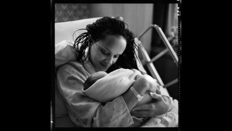 Modine's wife, Cari, and their newborn son Boman at a hospital in London on November 11, 1985. Modine's son was born during the filming of "Full Metal Jacket," and he had to plead with Kubrick to let him leave production to attend the birth. "I'd never seen such love from one creature to another in my life," Modine said.
