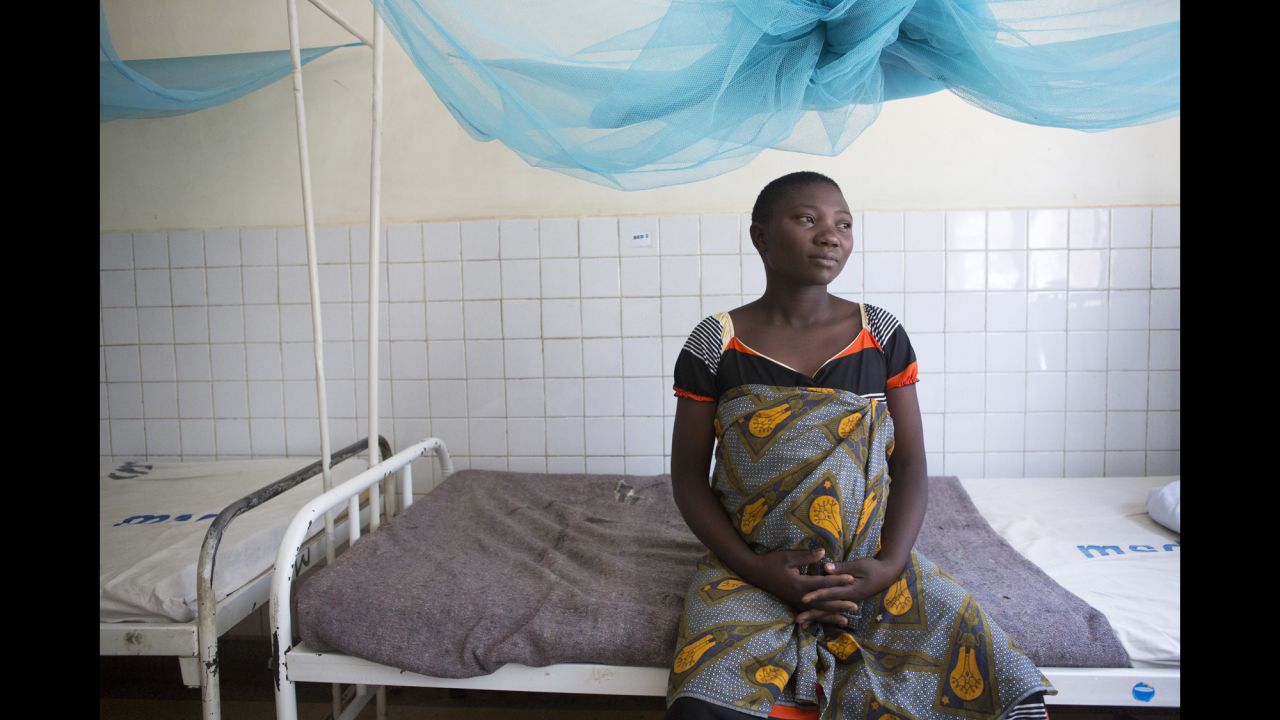 Agnes Noti, 22, of Tanzania, was photographed at the Kiomboi District Hospital as she was prepared to give birth to her third child. There was no source of water in the rooms where mothers deliver babies or care for newborns. There was one toilet and women had access to a sink that's also used to wash medical equipment. The water they drink is purchased from a shop, she said.