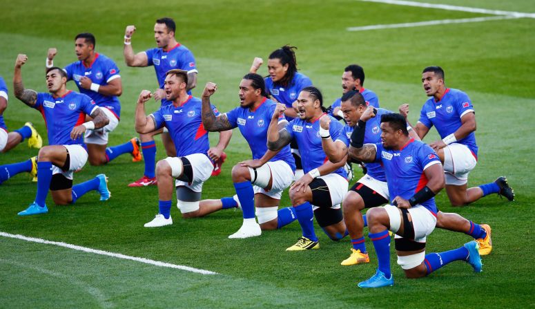 Before games, Samoa's national rugby union team performs the Siva Tau, a Samoan war dance.