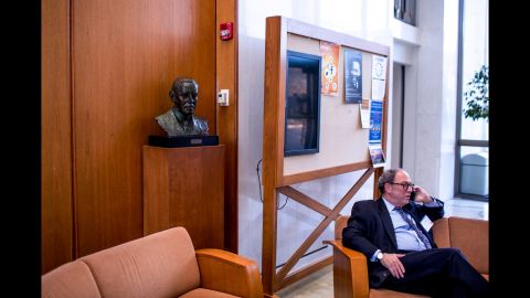 A bust of Wilson inside the building that houses Princeton's Woodrow Wilson School of Public and International Affairs.