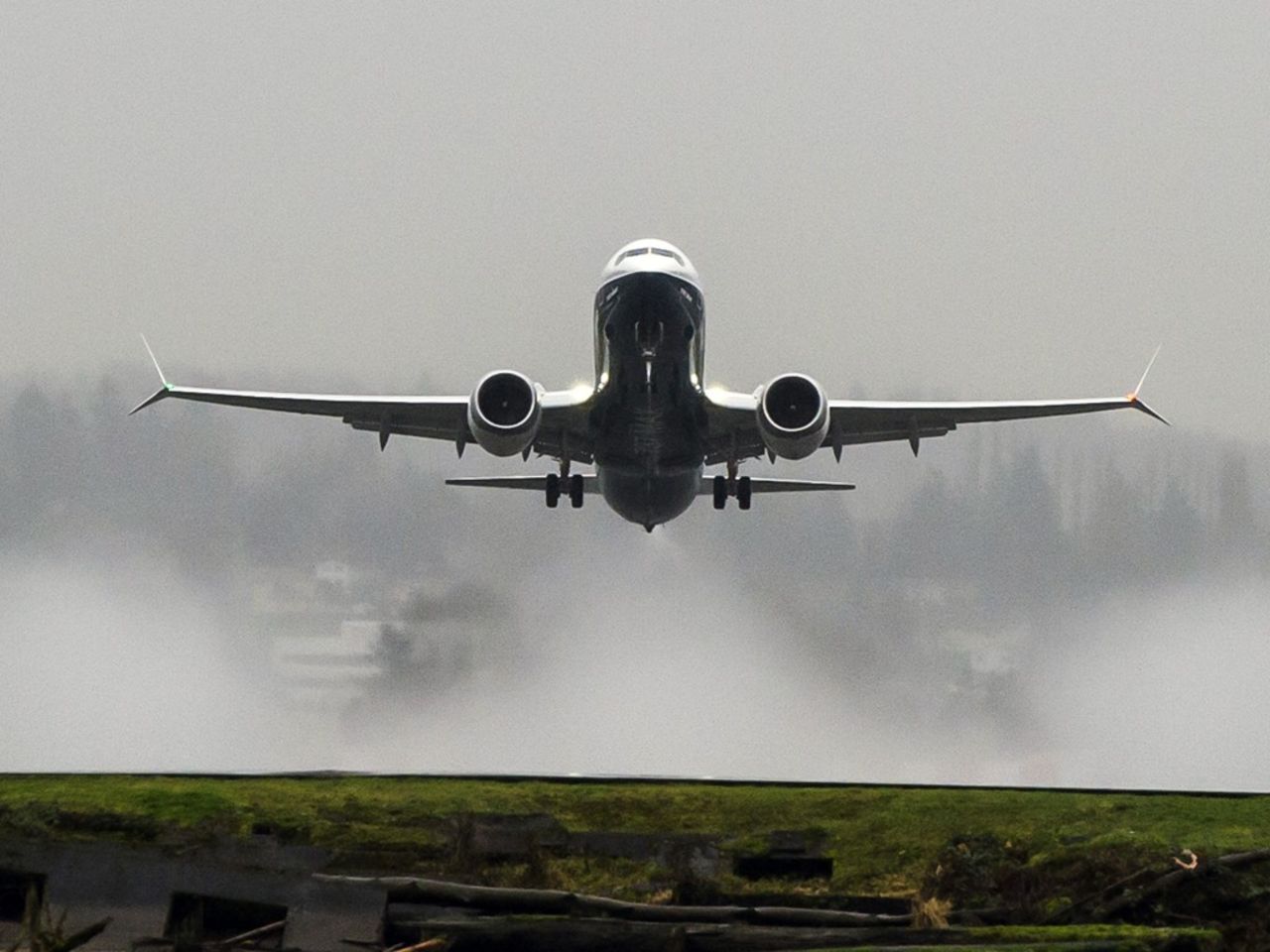 Skies were cloudy, but the mood was bright after the 737 MAX's successful first flight.