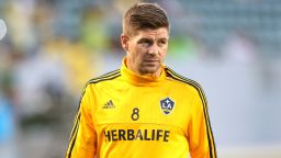 LOS ANGELES, CA - JULY 11:  Steven Gerrard #8 of the Los Angeles Galaxy warms up before the match with Club America in the International Champions Cup 2015 at StubHub Center on July 11, 2015 in Los Angeles, California.  (Photo by Stephen Dunn/Getty Images)