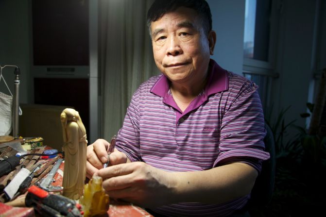 Li Chunke started carving ivory in 1964 when the number of elephants in Africa was still on the rise. But changing attitudes towards ivory are threatening carvers' livelihoods and an art form that has been practiced for generations.  