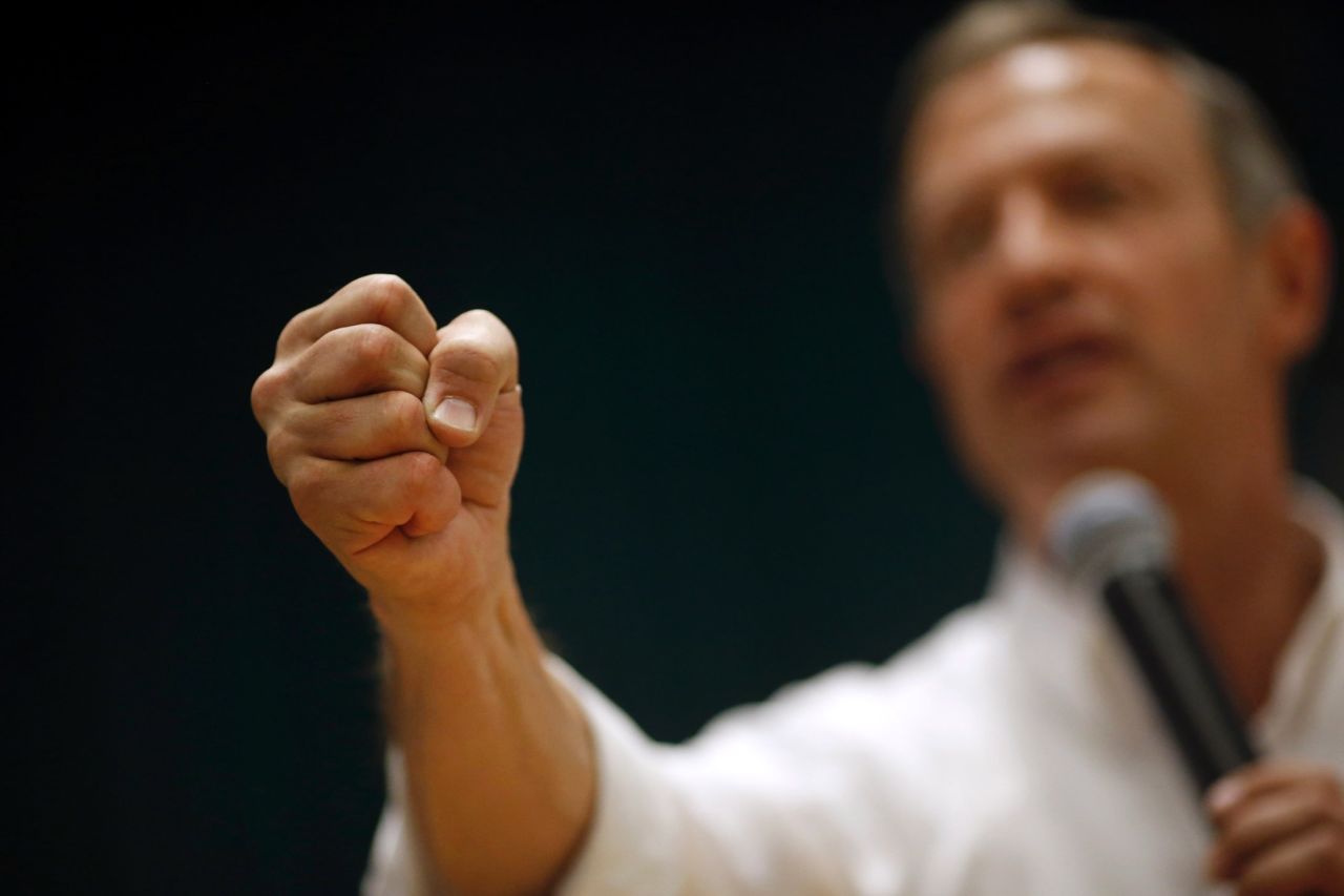 Democratic presidential candidate Martin O'Malley speaks at a town-hall event in Grinnell, Iowa, on Wednesday, January 27.