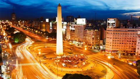 Obelisk on Avenue 9 de Julio in Buenos Aires, December 2010. (Photo by Luis Davilla/Cover/Getty Images)