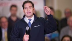 Republican presidential candidate Sen. Marco Rubio (R-FL) speaks to guests at a town hall syle meeting on January 29, 2016 in Dubuque, Iowa.